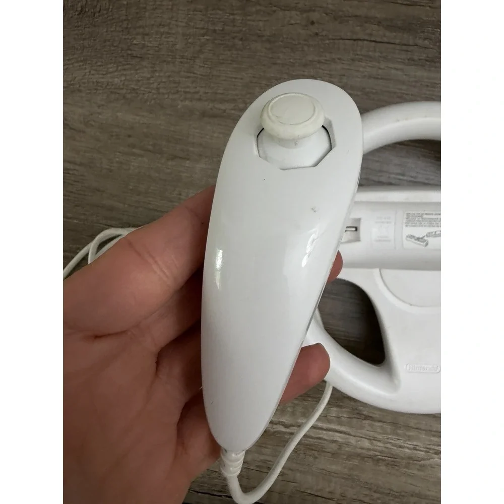 Nintendo‎ Wii Nunchuk Controller and Racing Wheel Bundle OEM Accessories